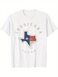Men's T-Shirt Corsicana Texas Vintage Flag Colors Inside Texas State Map