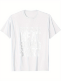 Men's T-Shirt Shining Letters Among Subtle Shadows On Soft Cotton Shirt