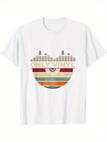 Men's T-Shirt Only Vinyl Retro Colorful Music Equalizer Pattern Vinyl Record