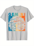 Men's T-Shirt Gemini Positive Traits Fun Typography With Colorful Abstract Shapes