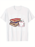 Men's T-Shirt Cozy Afternoon With Stacked Books Beside Hot Tea Cup