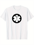 Men's T-Shirt Medical Symbol Surrounded By Black Circle Star Design
