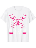 Men's T-Shirt Breast Cancer Awareness Ribbons And Pink Butterflies T Shirt