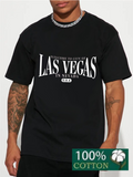 Men's T-Shirt Welcome To City Of Las Vegas Nevada With Classic White Lettering T Shirt