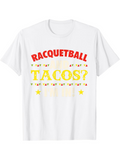 Men's T-Shirt Racquetball With Bright Yellow Stars And Playful Taco Design