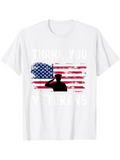 Men's T-Shirt Thank You Veterans Grunge American Flag With Saluting Soldier