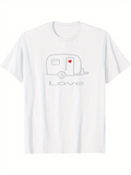 Men's T-Shirt Love Minimalist Trailer With Heart Door Window Caravan