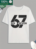 Men's T-Shirt Bold Monochrome Numbers With Words Overlapping Centered Design Number