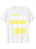Men's T-Shirt I Love Jesus Chess Coffee With Bold Lettering And Chess Pieces