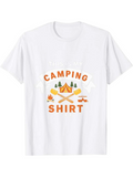 Men's T-Shirt Camping Shirt With Tent Trees Campfire Marshmallow Sticks And Compass