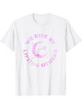 Men's T-Shirt We Rise By Lifting Others Pastel Pink Glitter Moon And Stars