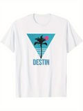 Men's T-Shirt Destin Retro Sun With Palm Tree And Ocean Reflection T Shirt