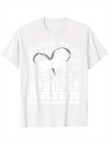 Men's T-Shirt April Seventeenth Birthday Zodiac Aries Horoscope Heart
