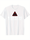 Men's T-Shirt Warning Sign With Red Exclamation In Black Triangle On White Background