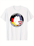Men's T-Shirt Proudly Served German American Flag With Black Border Map
