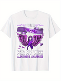Men's T-Shirt I Wear Purple With Wings Butterflies For Alzheimers Awareness Ribbon
