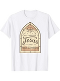 Men's T-Shirt All I Need Is Jesus Among Light Stained Glass Window Graphic