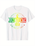 Men's T-Shirt Juneteenth Emancipation Day Freedom Joyous Celebration With Stars