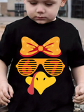 Men's T-Shirt Playful Yellow Chicken With Sunglasses And Red Bow