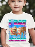 Men's T-Shirt I Eat Cement Bags With Shovel Dog Among Bright Neon Colors