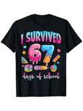 Men's T-Shirt I Survived Sixty Seven Colorful Fun Last Days Of School