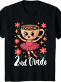 Men's T-Shirt 2nd Grade Cute Ballerina Surrounded By Colorful Flowers Coffee Cup