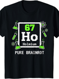 Men's T-Shirt Pure Brainrot Neon Science Elements With Laboratory Flasks Holmium Design