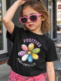 Men's T-Shirt Positive Multicolored Painted Daisy With Happy Vibes Under Sunlight Flower