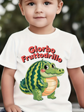 Men's T-Shirt Glorbo Fruttodrillo Smiling Watermelon Patterned Cute Cartoon Crocodile