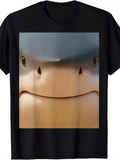 Men's T-Shirt Warm Sunset Shine Reflecting On Smiling Manta Ray Face