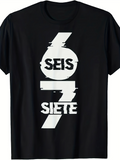 Men's T-Shirt Modern Glitched Typography Design With Bold Numbers On Black Shirt
