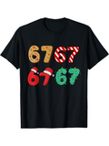Men's T-Shirt Christmas Festive Cookies Candy And Santas Hat Number Print