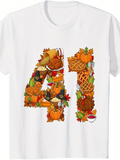 Men's T-Shirt Harvest Pumpkins Pies And Autumn Leaves Number Forty One