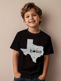 Men's T-Shirt Home With Texas Map Design Under Soft Letters