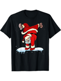 Men's T-Shirt Breakdancing Santa Claus With Snow And Winter Ice Surface