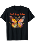 Men's T-Shirt God Says I Am Artistic Colorful Words Butterfly
