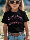 Men's T-Shirt Whimsical Pink Outlined Hands Forming Heart With Playful Motif Elements