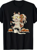 Men's T-Shirt Halloween Pumpkins And Toilet Paper Wrapped Cartoon Squirrel