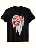 Men's T-Shirt Graffiti Paint Splatter Red Urban Street Basketball