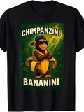 Men's T-Shirt Chimpanzini Bananini Cool Sunglasses Wearing Monkey Inside Banana Peel