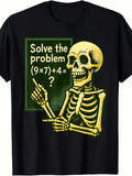 Men's T-Shirt Solve The Problem Yellow Skeleton Pointing At Math Equation