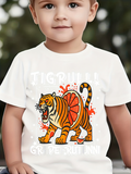 Men's T-Shirt JIGRUUU GRIPEFRUTUNNI With Blood Splashed Tiger And Citrus Patterned Body Tiger