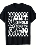 Men's T-Shirt Out Single Digits Im 10 Playful Peace Sign Birthday Theme