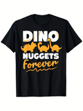Men's T-Shirt Dino Nuggets Forever Whimsical Prehistoric Scene With Fun Cartoon Dinosaurs
