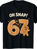 Men's T-Shirt Oh Snap Broken Cookie Numbers With Cute Gingerbread Figure