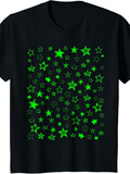 Men's T-Shirt Glowing Neon Green Clusters Of Stars Decorating The Night Sky Star