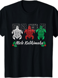 Men's T-Shirt Mele Kalikimaka Island Turtles In Festive Holiday Patterns With Hibiscus Leaves Sea Turtle