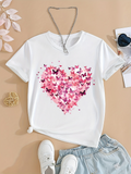 Men's T-Shirt Vivid Pink Butterflies Forming Heart Shape Clustered Design Heart