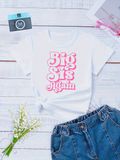 Men's T-Shirt Big Sis Again Retro Pink Bubble Typography White Tee