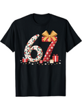 Men's T-Shirt Christmas Gifts And Holly Patterned Six Seven Number